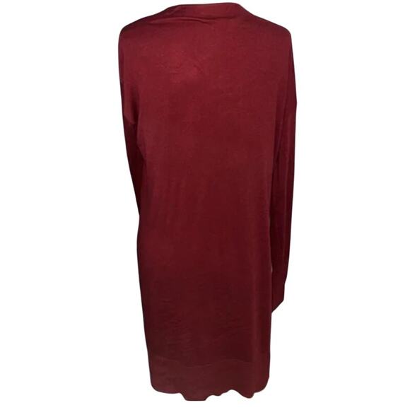 HALOGEN Open Front Pocket Cardigan Red Pomegranate Size medium Full length NEW - Picture 3 of 3